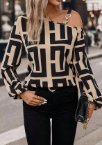 Autumn Fashion Patchwork Loose Casual Top Women Printed Shirt Autumn Fashion Patchwork Loose Casual Top Women Printed Shirt