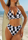Plaid Printed Bikini Women Two Pieces Swimsuit