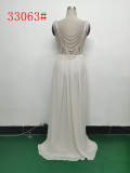 Elegant Sequin Rhinestone Chain Evening Dress