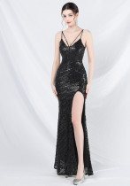 Plus Size Women Sequin Formal Party Maxi Evening Dress