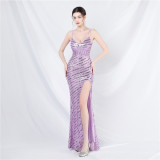 Plus Size Women Sequin Formal Party Maxi Evening Dress
