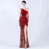 Plus Size Women Sequin Formal Party Maxi Evening Dress