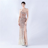 Plus Size Women Sequin Formal Party Maxi Evening Dress