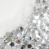 Women sexy suspender sequin irregular dress