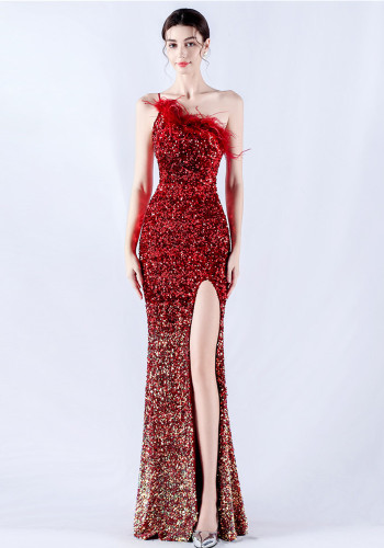 Plus Size Women Sequin Formal Party Maxi Evening Dress