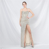 Plus Size Women Sequin Formal Party Maxi Evening Dress