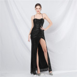 Plus Size Women Sequin Formal Party Maxi Evening Dress