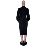 Women autumn and winter bubble sleeve beaded long-sleeved dress