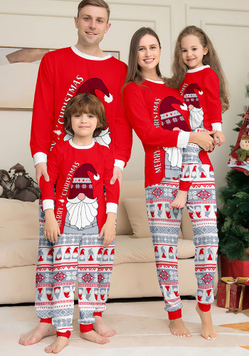 Christmas Family Wear home clothes snowflake Letter print long-sleeved Pajama Set