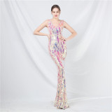 Plus Size Women Sequin Formal Party Maxi Evening Dress