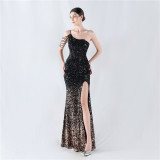 Plus Size Women Sequin Formal Party Maxi Evening Dress