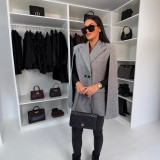 Women winter solid turndown collar cape coat