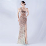 Plus Size Women Sequin Formal Party Maxi Evening Dress