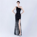 Plus Size Women Sequin Formal Party Maxi Evening Dress
