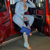 Women autumn casual top and solid Pants two-piece set