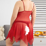 Sexy Plus Size Lingerie Sexy Lace Plush Strap Christmas Dress