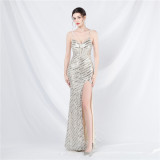 Plus Size Women Sequin Formal Party Maxi Evening Dress