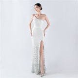 Plus Size Women Sequin Formal Party Maxi Evening Dress
