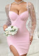 Fashion Chic Sexy Mesh See-Through Puff Sleeve Women's Bodycon Dress