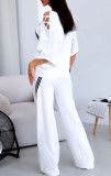 Autumn Fashion Slash-Shoulder Loose Short-Sleeved Top Casual Pants Two-Piece Sports Set