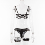Women sexy hollow bow Lace-Up sexy lingerie Two Pieces