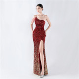 Plus Size Women Sequin Formal Party Maxi Evening Dress