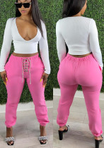 Autumn Winter Women's Drawstring Elastic Waist Casual Sports Pants