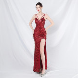 Plus Size Women Sequin Formal Party Maxi Evening Dress