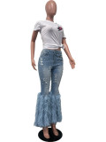 Fashion Casual Long Beard Denim Pants