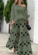 Women's Casual Slash Shoulder Top Printing Loose Pants Fashion 2-Piece Set