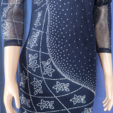 Women African mesh beaded fishtail dress with belt