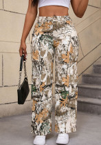 Women Fall Print Cargo Casual Denim Pants Women Fall Print Cargo Casual Denim Pants