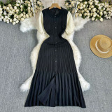 Women Short Sleeve Knitting Fishtail Maxi Dress