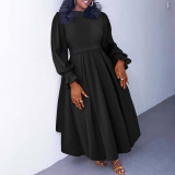 Plus Size Women Fall and Winter Elegant Formal Party Dress