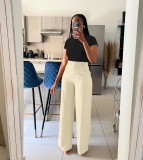 Women's Spring Autumn Winter High Waist Straight Wide Leg Casual Pants