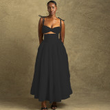 Women's Fashion Solid Color Dress Strap A-Lin Dress
