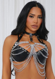 Sexy Lingerie Halter Leather Chain Bra