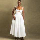 Women's Fashion Solid Color Dress Strap A-Lin Dress