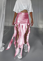 Fashion Ribbon Tassel Irregular Fishtail Skirt