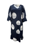 Women's Plus Size Casual Loose V-Neck Fashion Dress