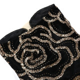 V-Neck Strapless Luxury Sequin Formal Party Long Dress