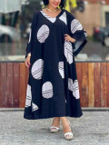 Women's Plus Size Casual Loose V-Neck Fashion Dress