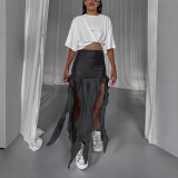 Fashion Ribbon Tassel Irregular Fishtail Skirt