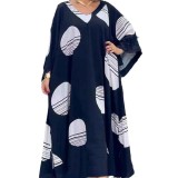 Women's Plus Size Casual Loose V-Neck Fashion Dress