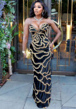 V-Neck Strapless Luxury Sequin Formal Party Long Dress