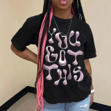 Women's Short Sleeve Print Trendy T-Shirt