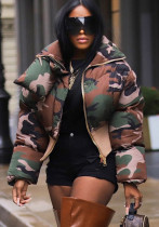 Autumn And Winter Women's Fashion Camouflage Print Short Warm Jacket Cotton-Padded Coat Autumn And Winter Women's Fashion Camouflage Print Short Warm Jacket Cotton-Padded Coat