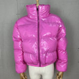 Women zippered padded coat