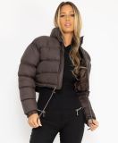 Women zippered padded coat