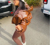 Women zippered padded coat